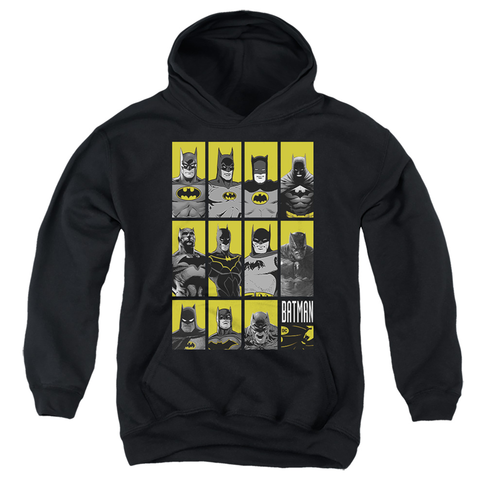 BM3077-YFTH-2 Batman 80 Years Batmen Youth Hooded Sweatshirt, Black - Medium