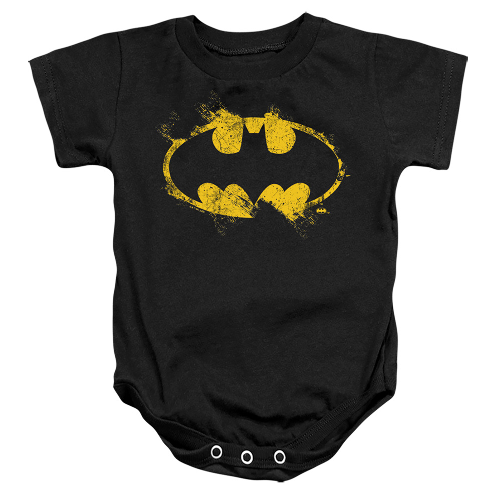BM3439-SS-1 Batman Paint Roller Logo Infant Snapsuit, Black - Small - 6 Month