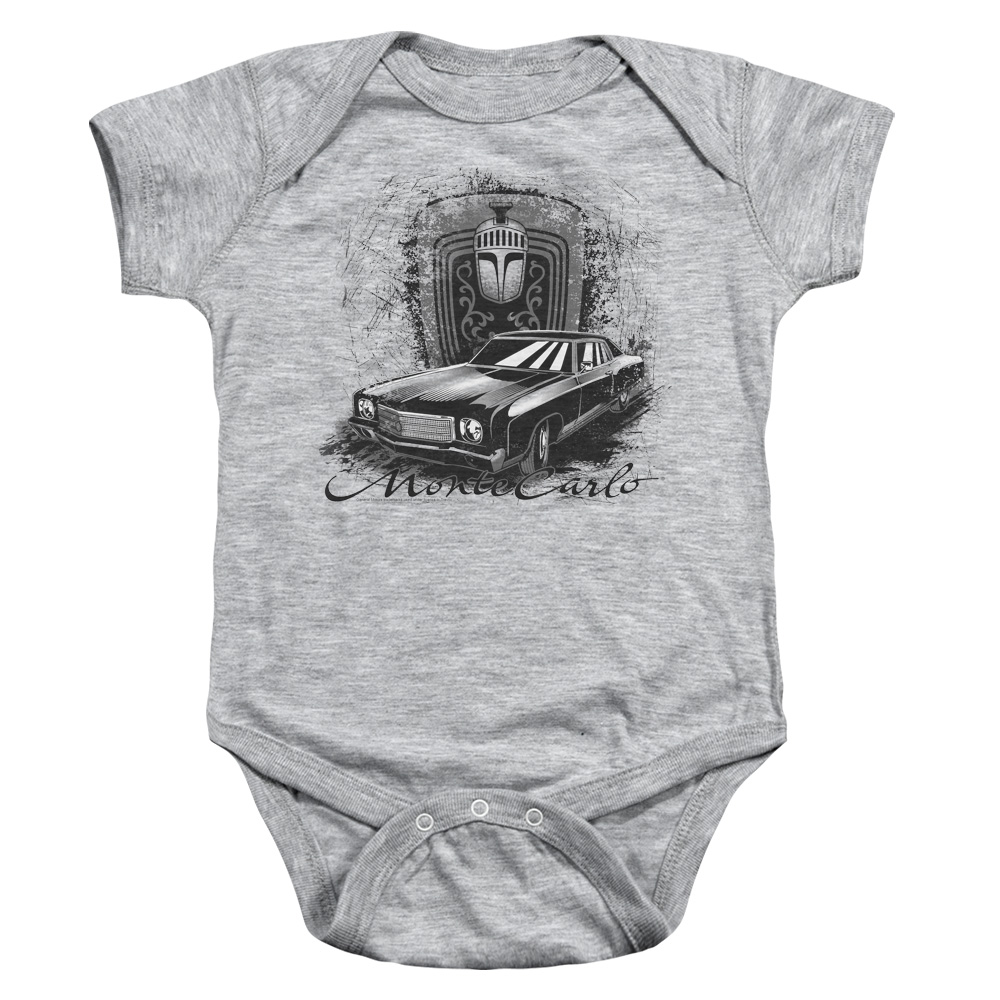 CHV198-SS-4 Chevrolet Monte Carlo Drawing Infant Snapsuit, Athletic Heather - Extra Large - 24 Month