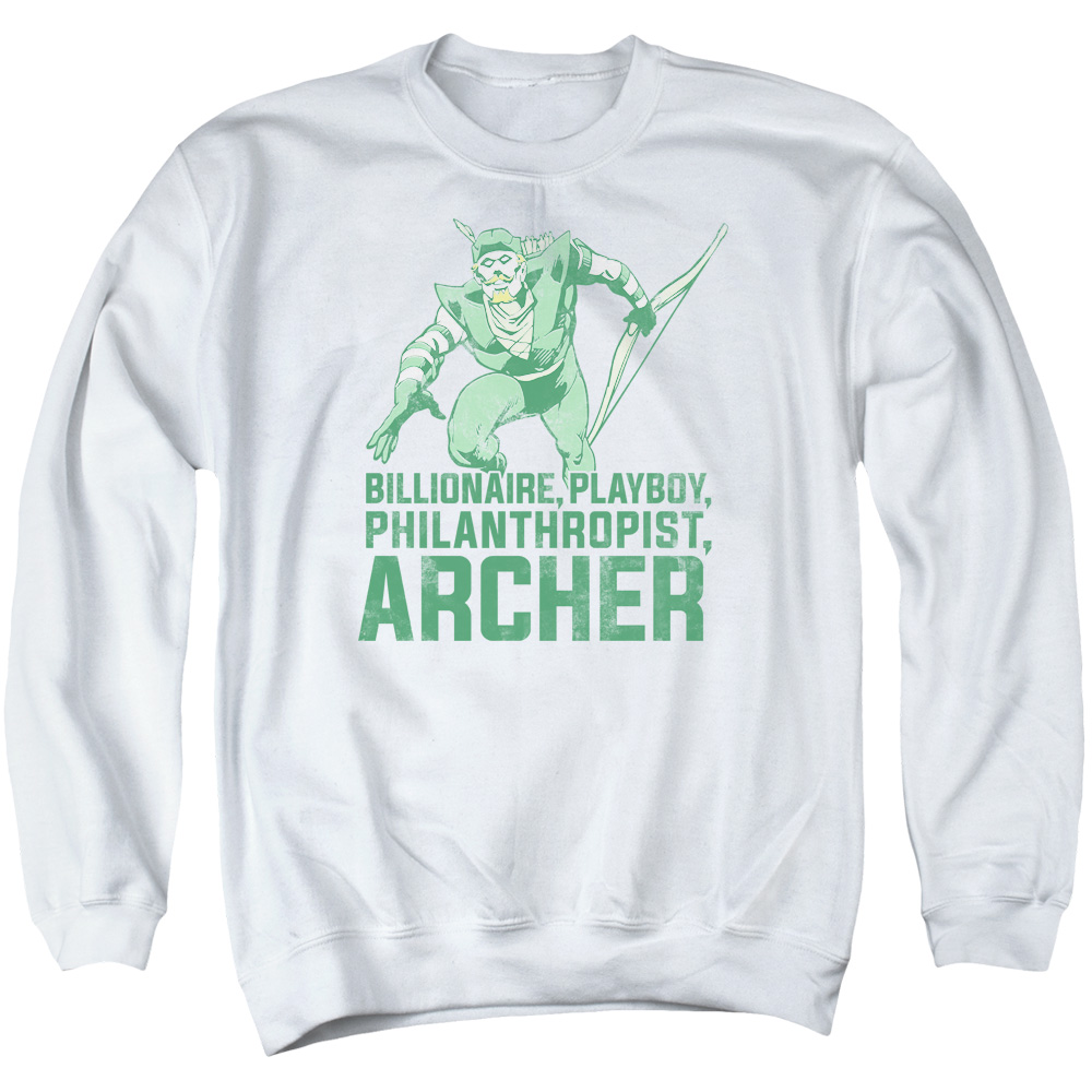 DCO804-AS-5 DC Archer Adult Crewneck Sweatshirt, White - 2X