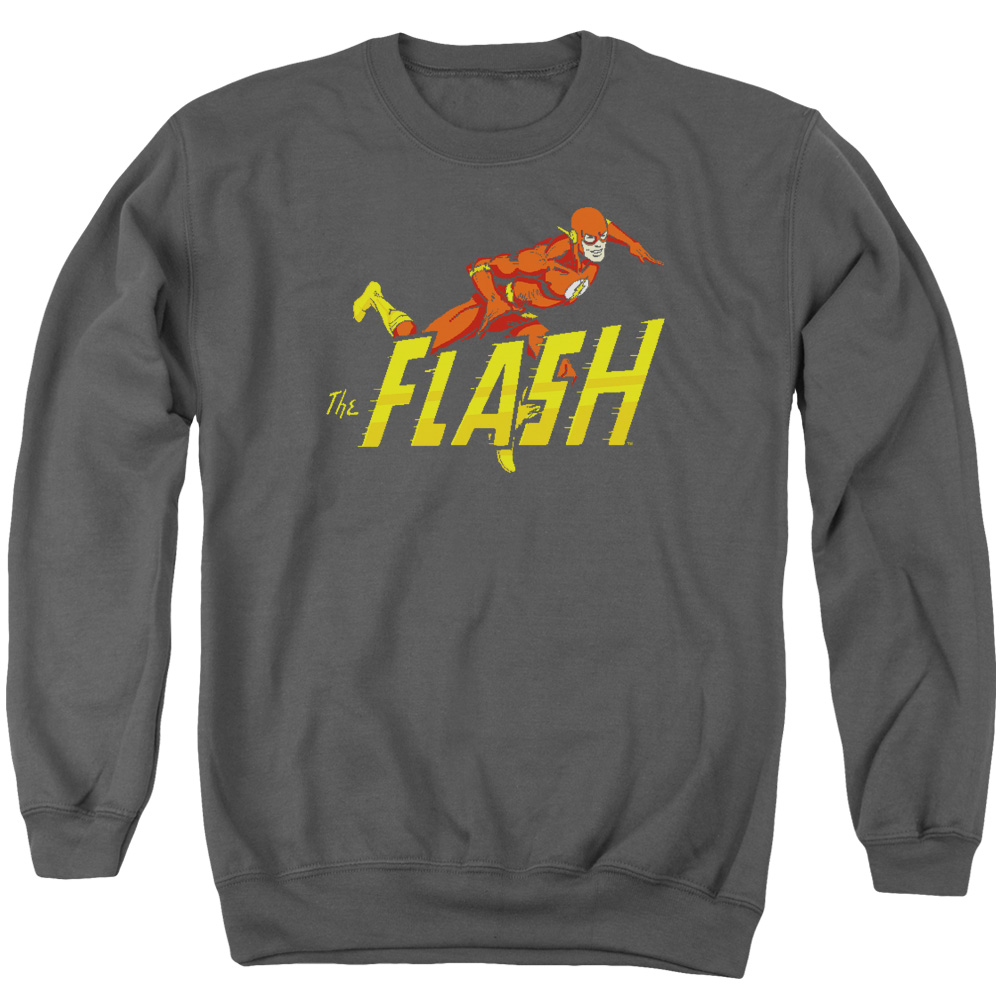 DCO688-AS-6 DC Flash 8 Bit Flash Adult Crewneck Sweatshirt, Black - 3X