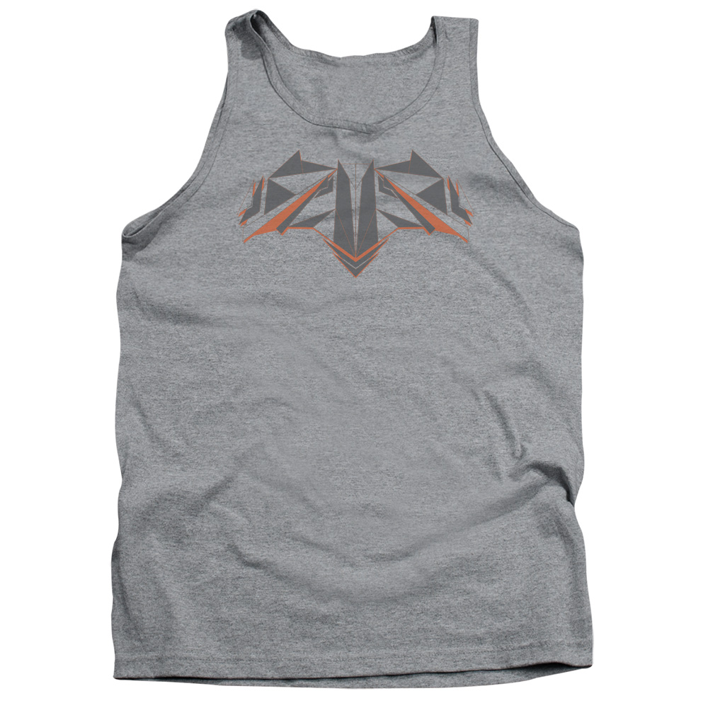 BVS113D-TK-3 Batman vs Superman Tech Bat Logo Adult Tank Top, Athletic Heather - Large