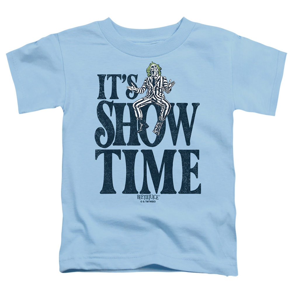 WBM1584-TT-2 Beetlejuice Showtime Toddler Short Sleeve T-Shirt, Light Blue - Medium 3T
