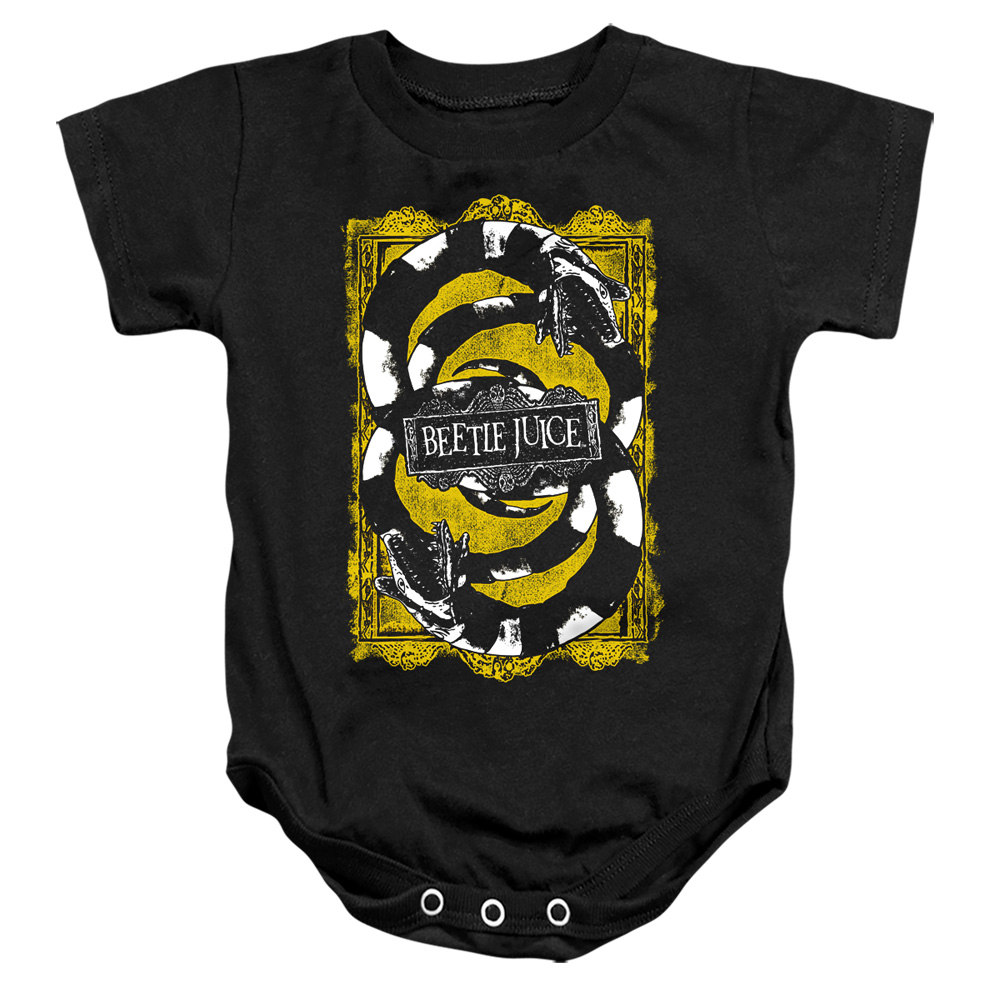 WBM906B-SS-1 Beetlejuice We Got Worms Infant Snapsuit, Black - Small - 6 Month