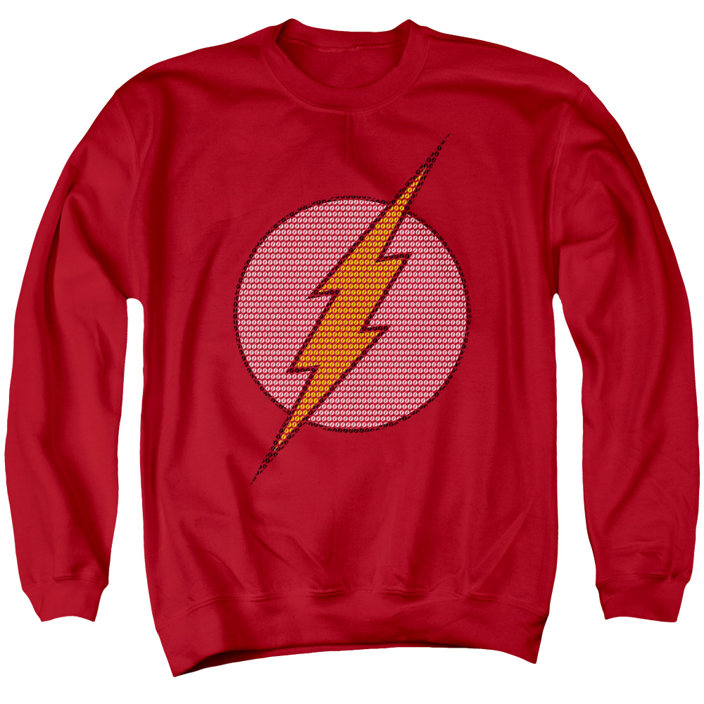 DCO509-AS-4 DC Flash Flash Little Logos Adult Crewneck Sweatshirt, Red - Extra Large