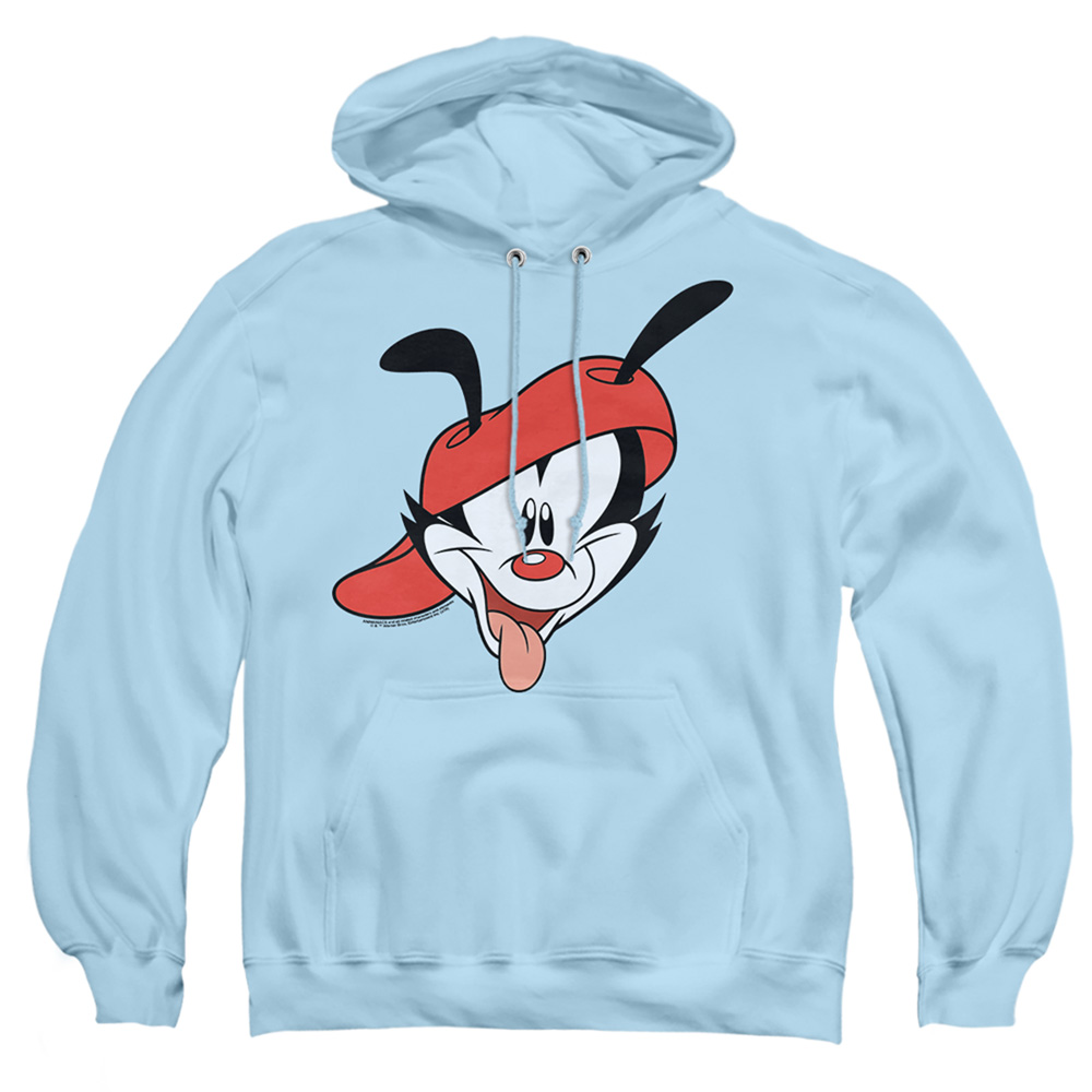 WBT901-AFTH-4 Animaniacs Wakko Head Adult Pullover Hoodie, Light Blue - Extra Large