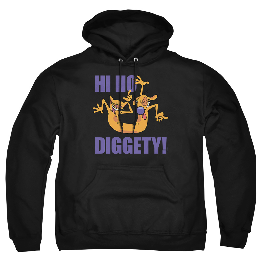 NICK712-AFTH-2 Catdog Hi Ho Diggety Adult Pullover Hoodie, Black - Medium