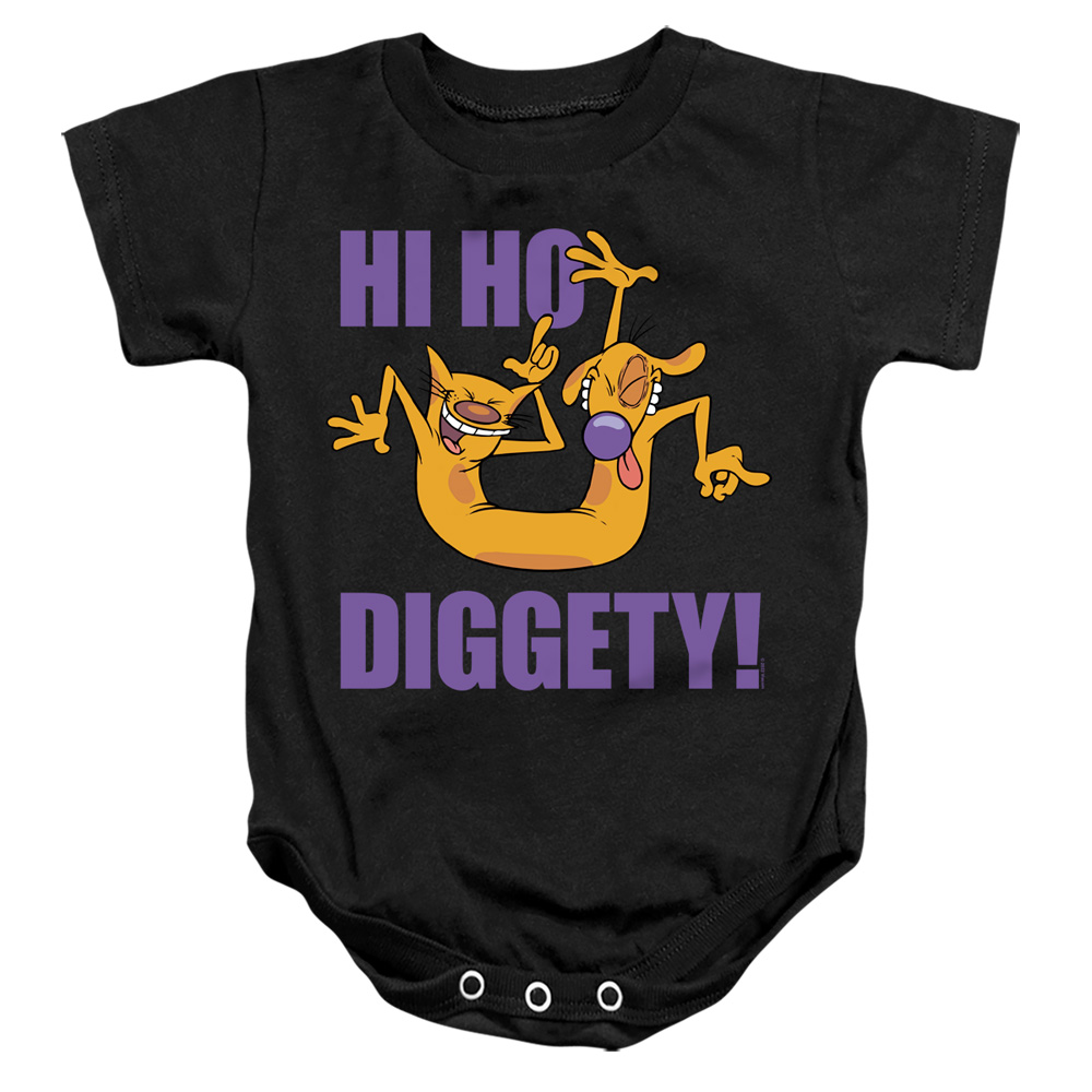 NICK712-SS-2 Catdog Hi Ho Diggety Infant Snapsuit, Black - Medium - 12 Month