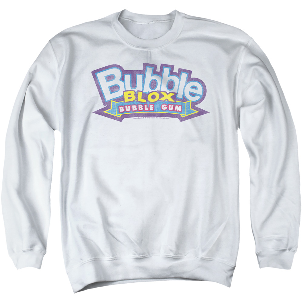 DBL111-AS-5 Dubble Bubble Blox Adult Crewneck Sweatshirt, White - 2X