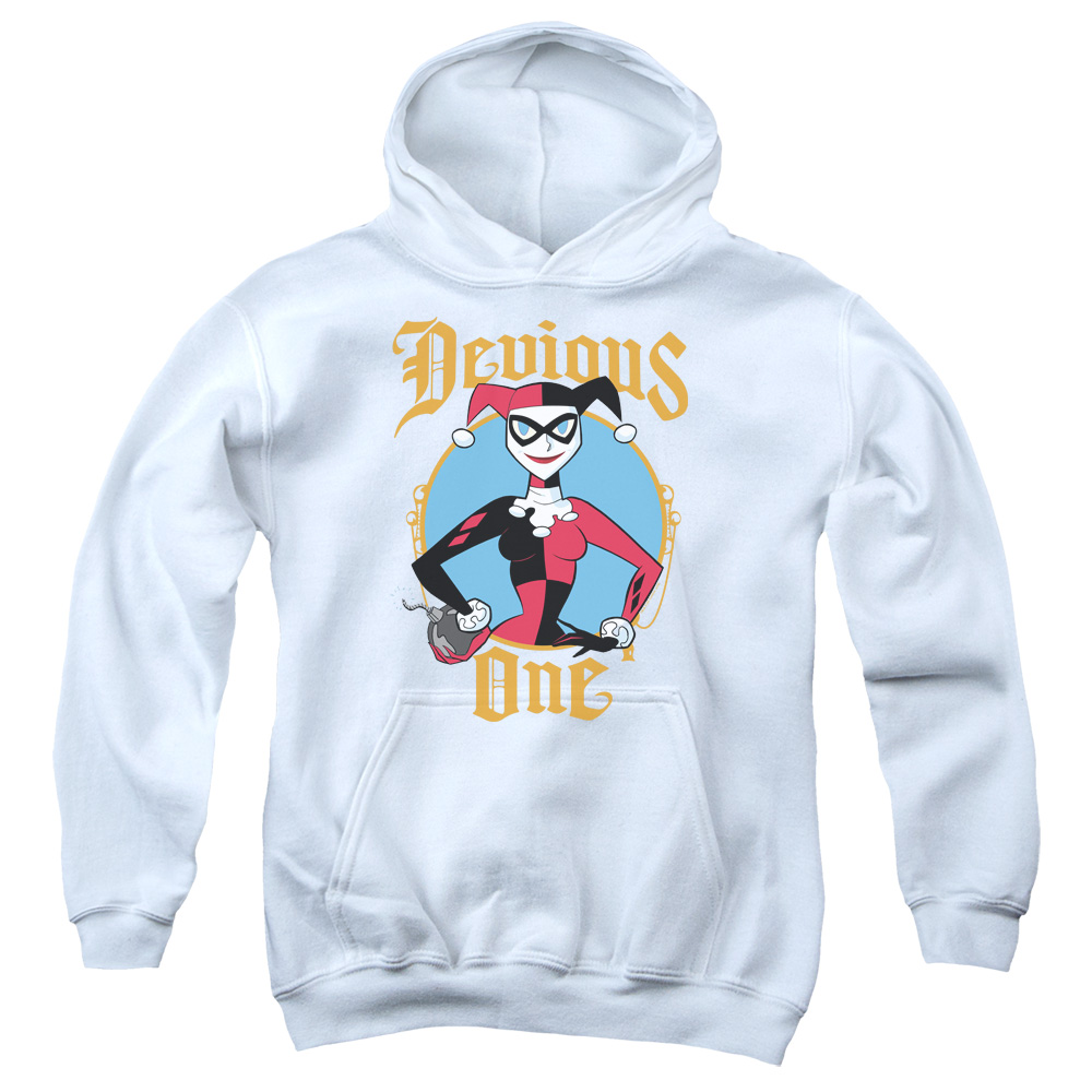 BM2886-YFTH-2 Batman Devious One Youth Hooded Sweatshirt, White - Medium