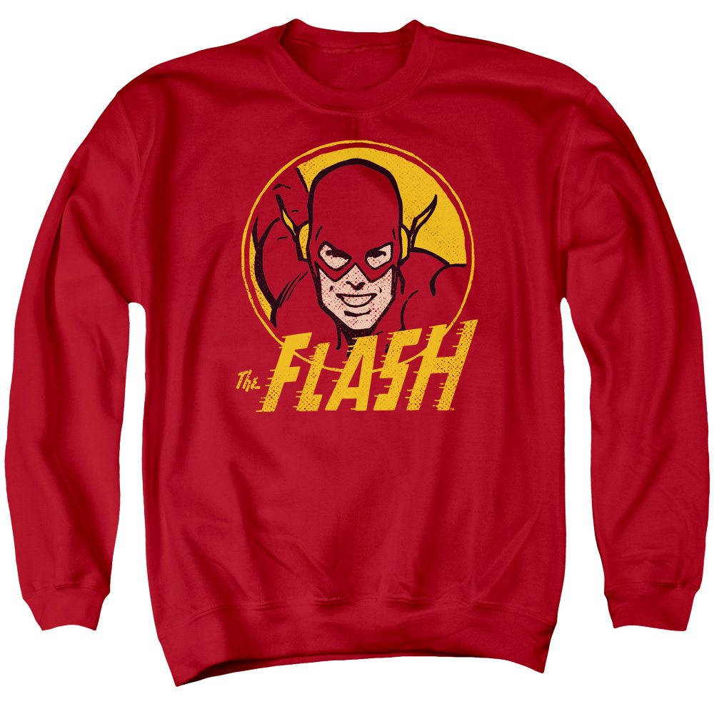 DCO792-AS-4 DC Flash Flash Circle Adult Crewneck Sweatshirt, Red - Extra Large