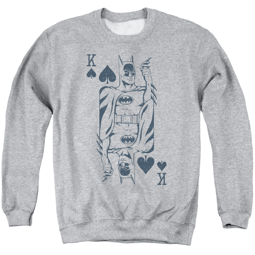 DCO802-AS-2 DC Bat Card Adult Crewneck Sweatshirt, Athletic Heather - Medium