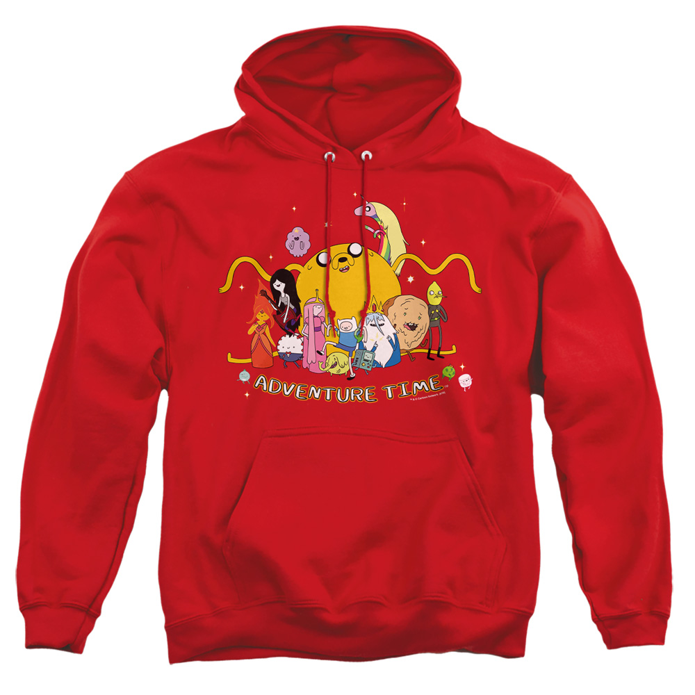 CN199-AFTH-4 Adventure Time Outstretched Adult Pullover Hoodie, Red - Extra Large