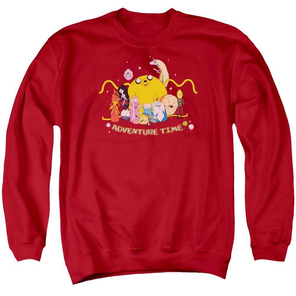CN199-AS-2 Adventure Time Outstretched Adult Crewneck Sweatshirt, Red - Medium