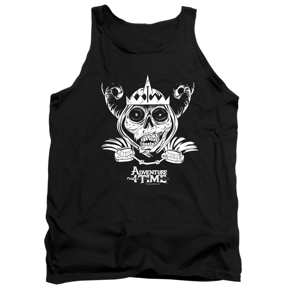CN222-TK-2 Adventure Time Skull Face Adult Tank Top, Black - Medium