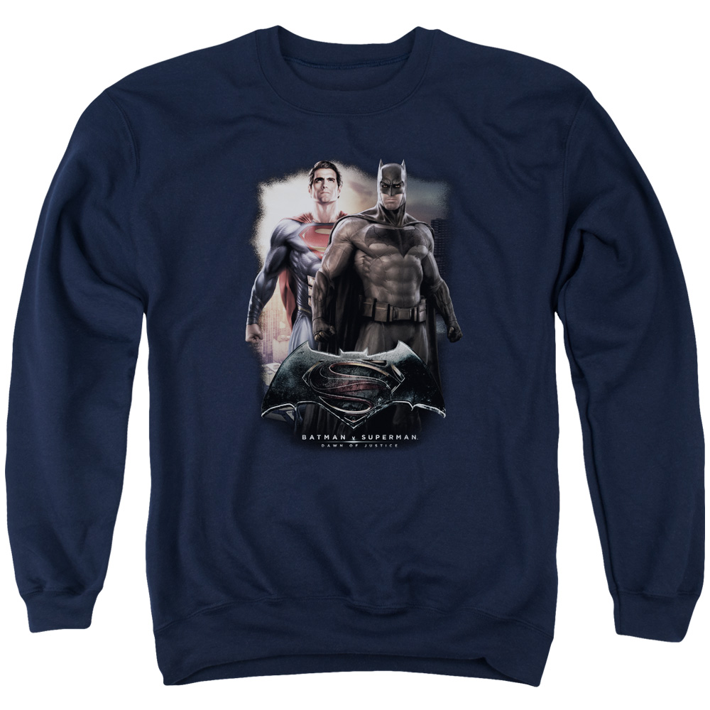BVS136D-AS-2 Batman vs Superman Dawn Adult Crewneck Sweatshirt, Navy - Medium