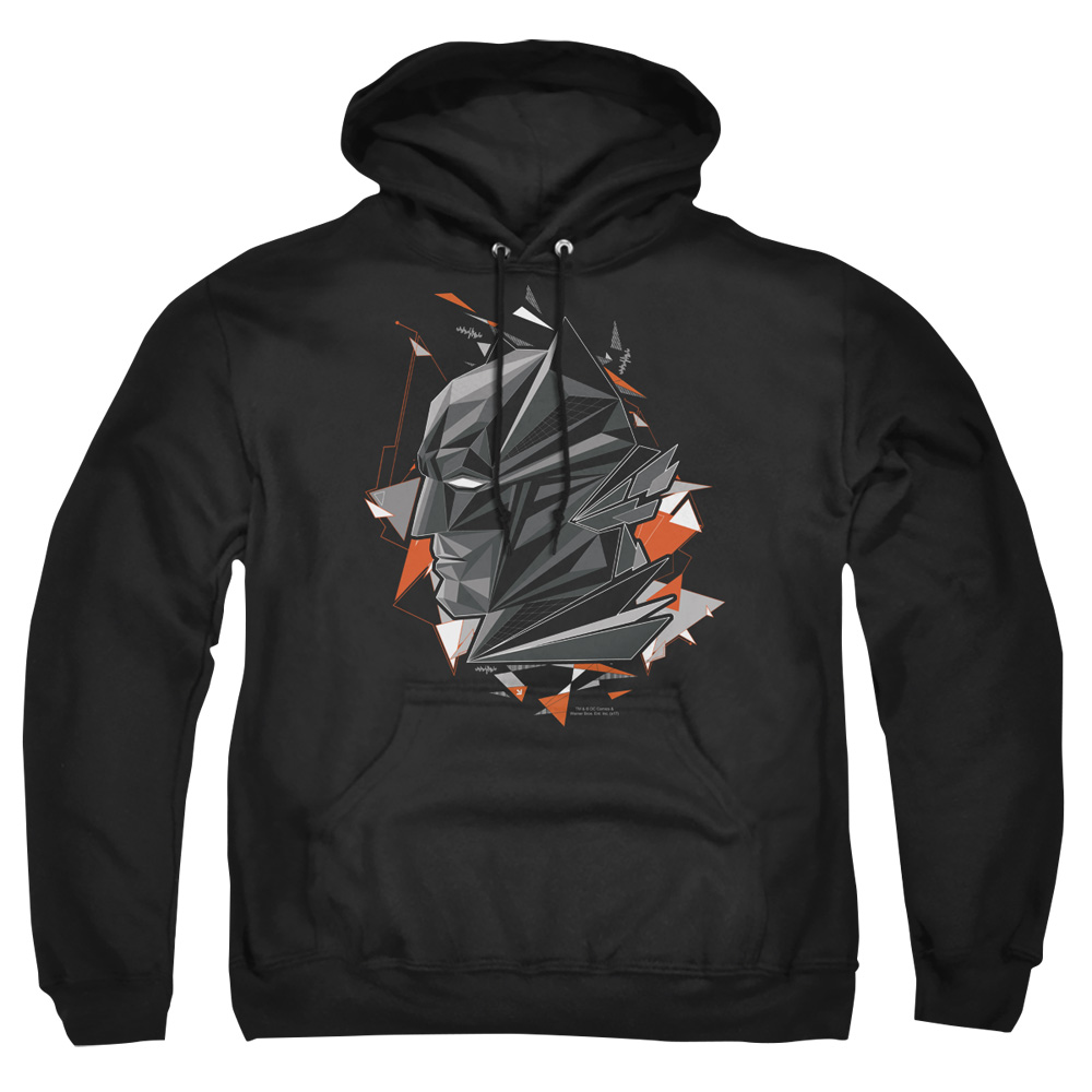 BVS129-AFTH-1 Batman vs Superman Bat Head Tech Adult Pullover Hoodie, Black - Small