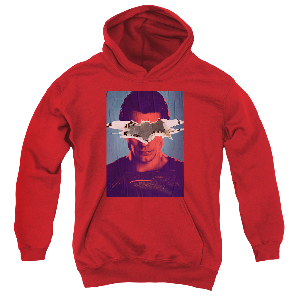 BVS140D-YFTH-2 Batman vs Superman Poster Youth Hooded Sweatshirt, Royal - Medium