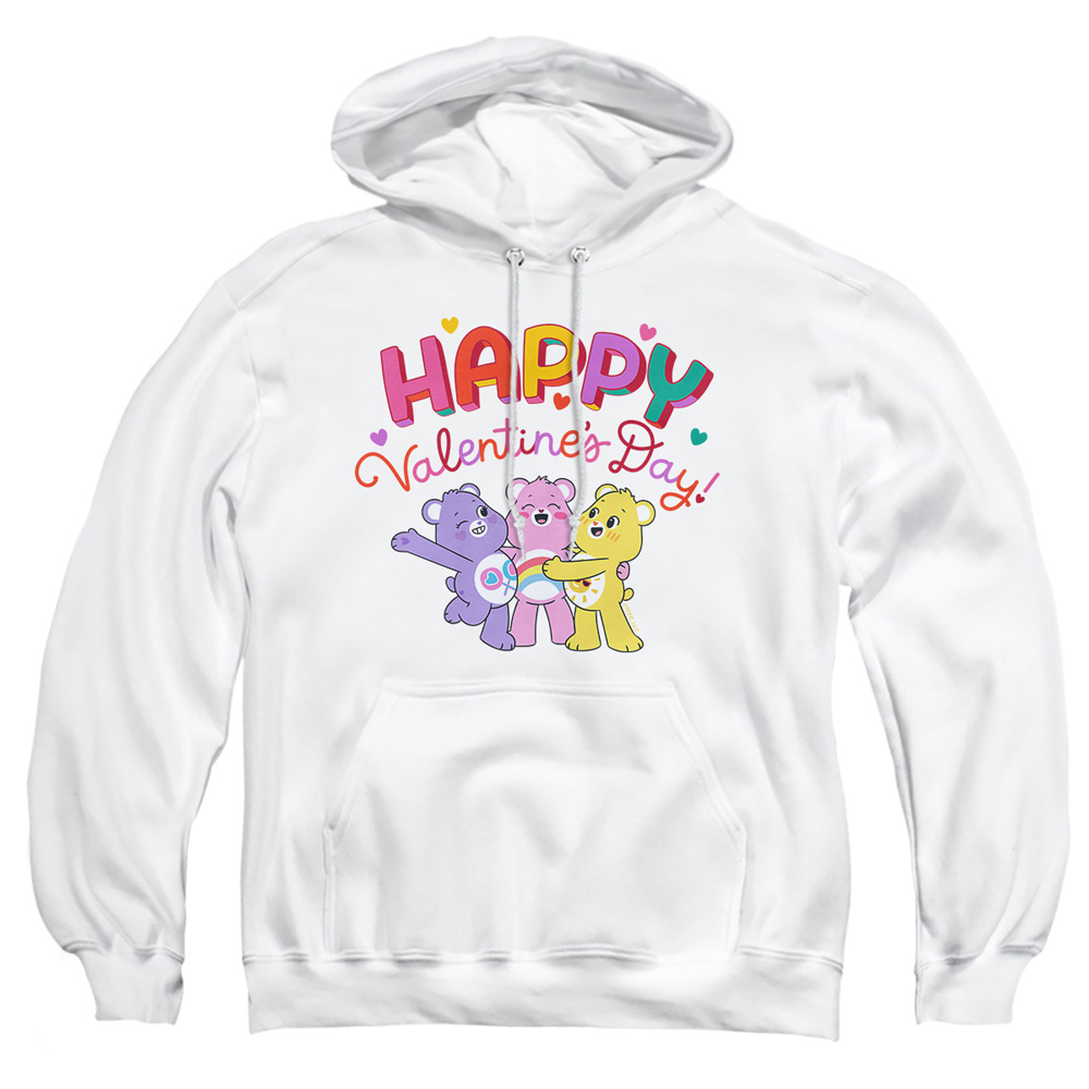 CBR10040VAL-AFTH-4 Care Bears Happy Valentines Day Adult Pullover Hoodie, White - Extra Large