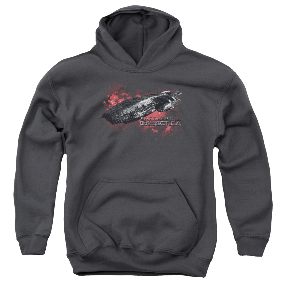 BSG217-YFTH-2 BSG Galactica Youth Hooded Sweatshirt, Charcoal - Medium