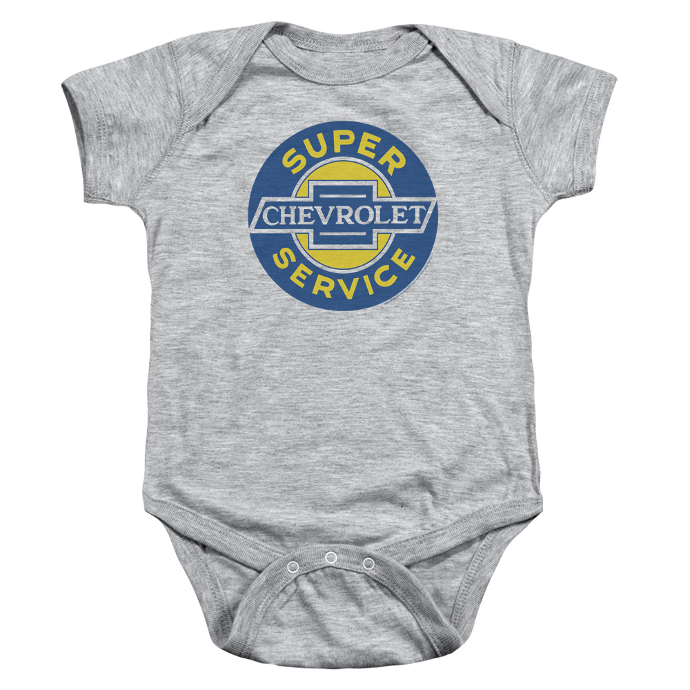 CHV112-SS-4 Chevrolet Chevy Super Service Infant Snapsuit, Athletic Heather - Extra Large - 24 Month