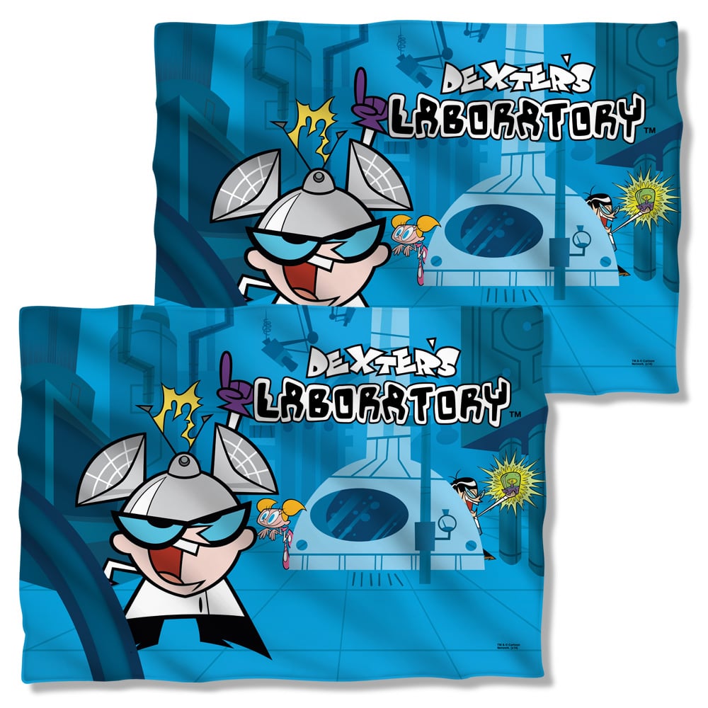 CN415FB-PLO1-0 Dexters Lab Front Back Print Pillow Case, White - 20 x 28 in.