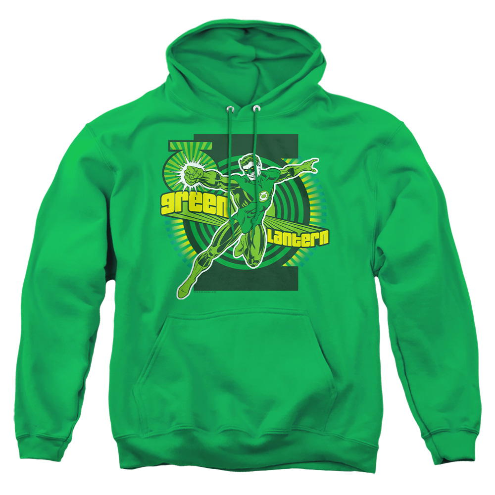 DCO119-AFTH-2 DC Green Lantern Adult Pullover Hoodie, Kelly Green - Medium