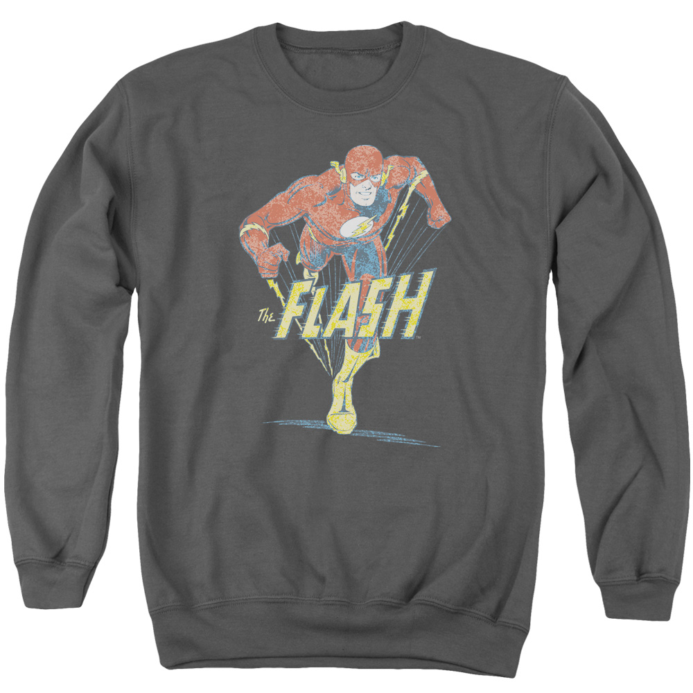 DCO599-AS-2 DC Flash Desaturated Flash Adult Crewneck Sweatshirt, Charcoal - Medium