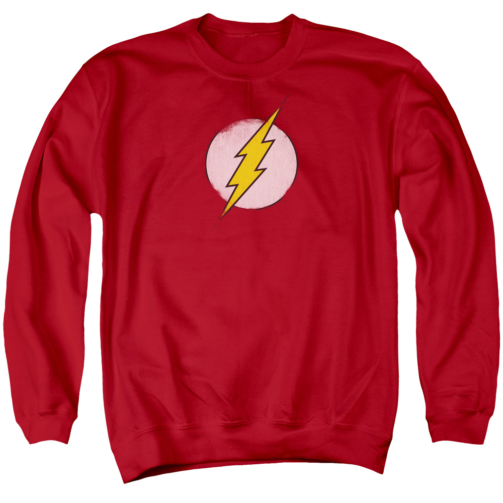 DCO623-AS-2 DC Flash Rough Flash Logo Adult Crewneck Sweatshirt, Red - Medium