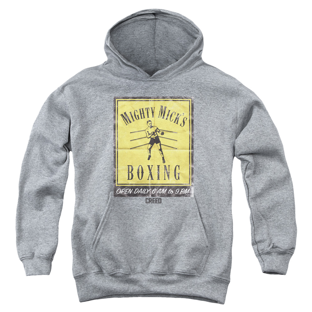 MGM260-YFTH-2 Creed Micks Poster Youth Hooded Sweatshirt, Athletic Heather - Medium