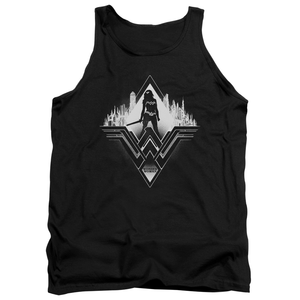 BVS194-TK-2 Batman vs Superman City Warrior Adult Tank Top, Black - Medium