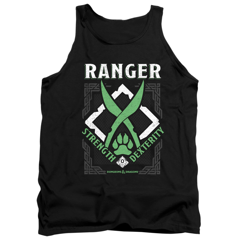 HBRO663-TK-2 Dungeons & Dragons Ranger Adult Tank Top, Black - Medium