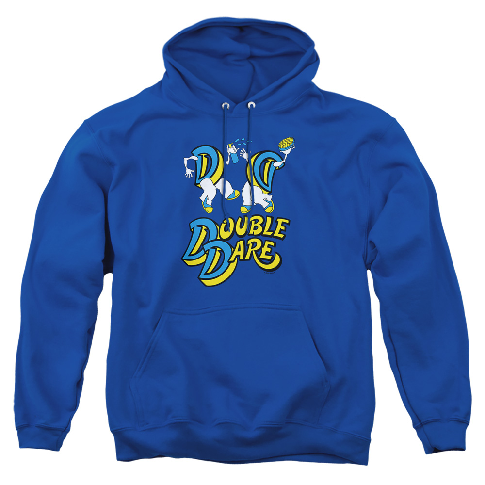 NICK1052B-AFTH-3 Double Dare Vintage Double Dare Logo Adult Pullover Hoodie, Royal - Large