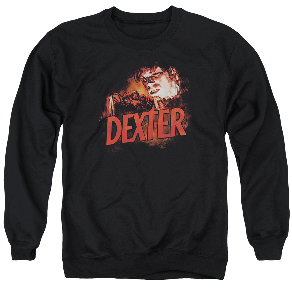SHO301-AS-2 Dexter Drawing Adult Crewneck Sweatshirt, Black - Medium