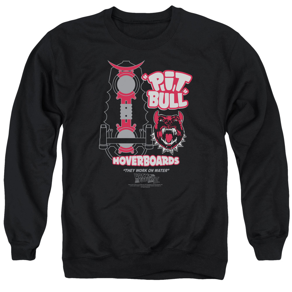 UNI338-AS-6 Back to the Future II Pit Bull Adult Crewneck Sweatshirt, Black - 3X