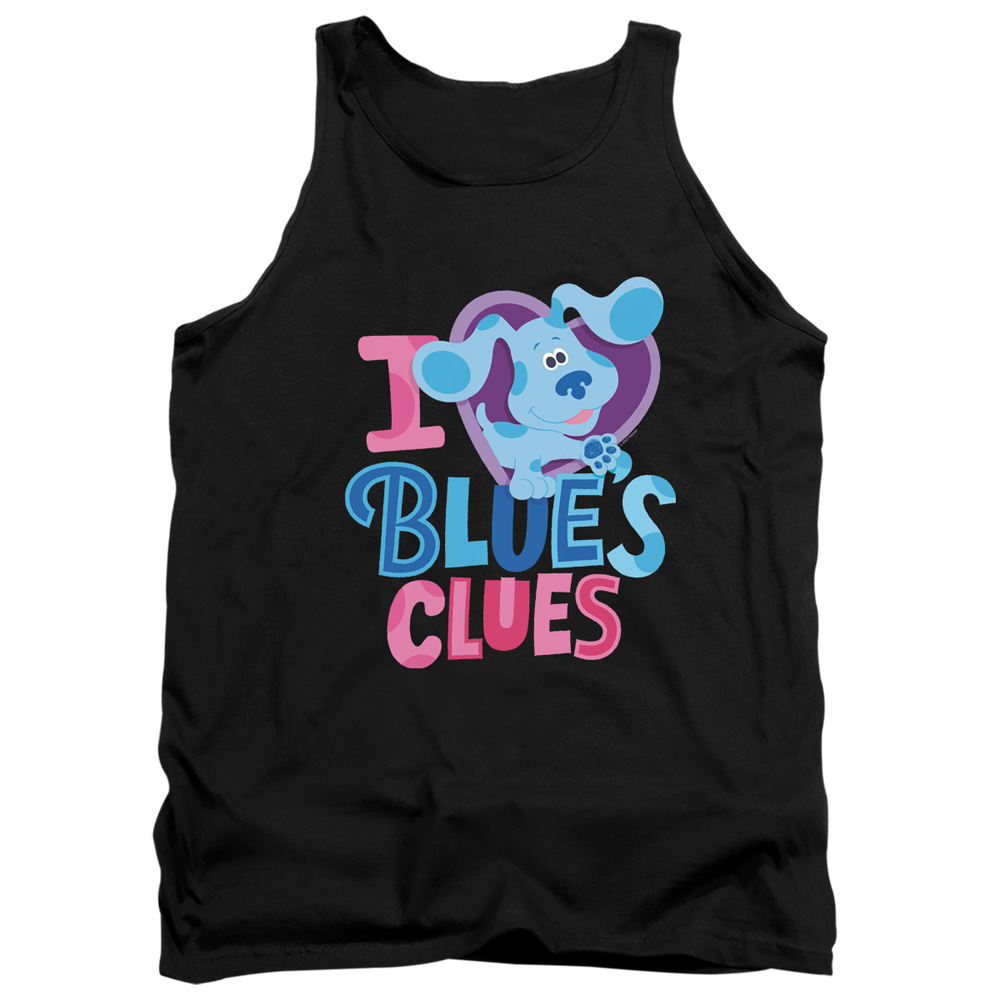 NICK404-TK-1 Blues Clues & You I Heart Blue Adult Tank Top, Black - Small