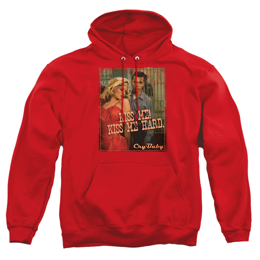 UNI183-AFTH-4 Cry Baby Kiss Me Adult Pullover Hoodie, Red - Extra Large