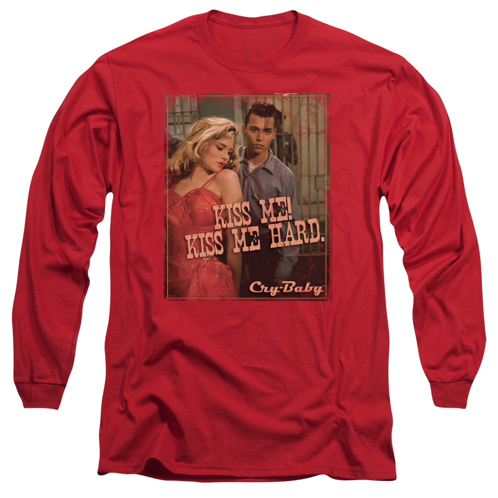 UNI183-AL-6 Cry Baby Kiss Me Adult Long Sleeve T-Shirt, Red - 3X