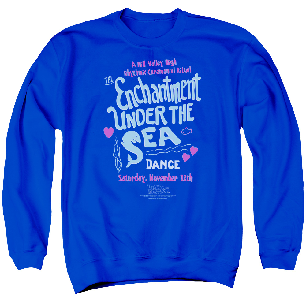 UNI361-AS-2 Back to the Future Under The Sea Adult Crewneck Sweatshirt, Royal - Medium