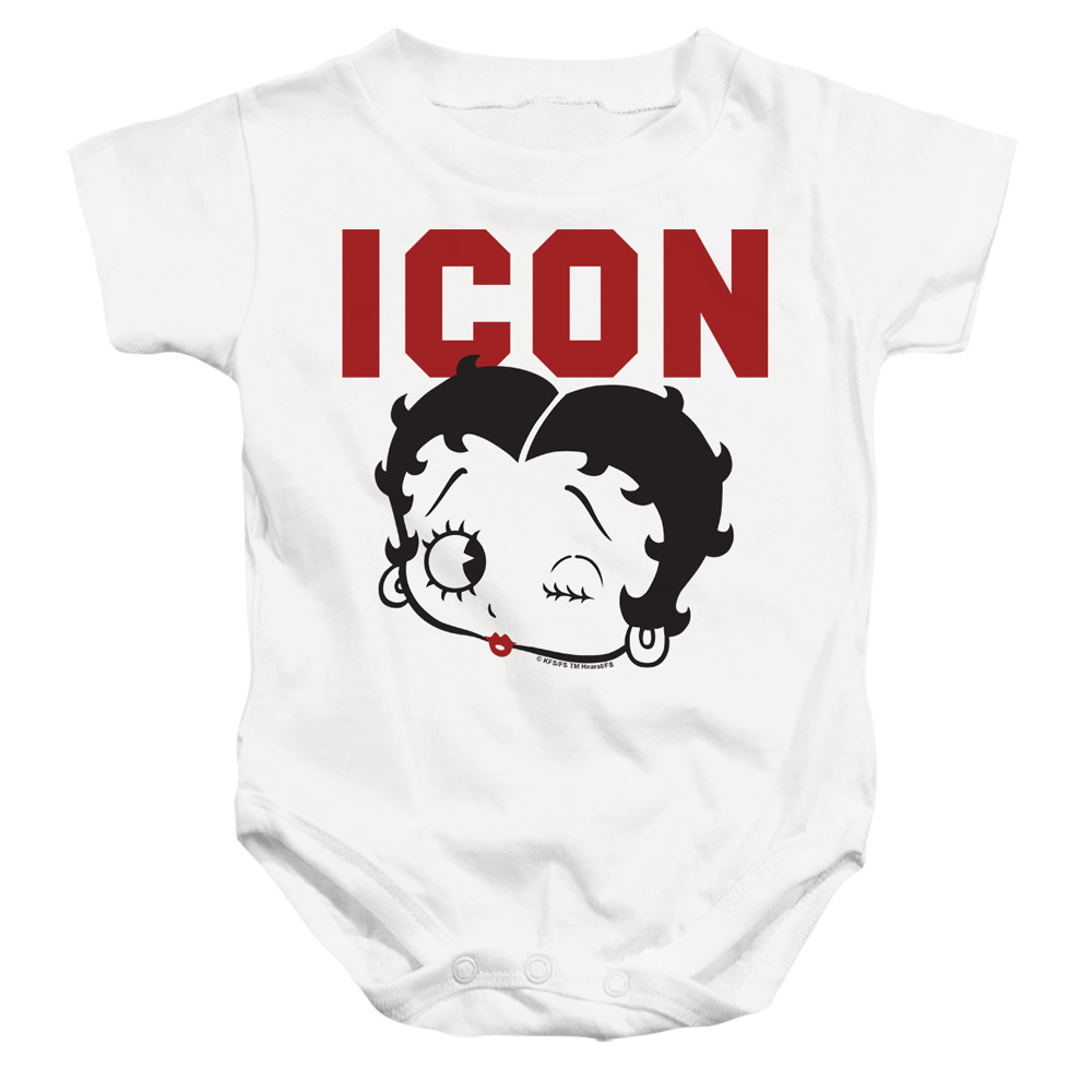 BB896-SS-2 Betty Boop Boop Icon Infant Snapsuit, White - Medium - 12 Month