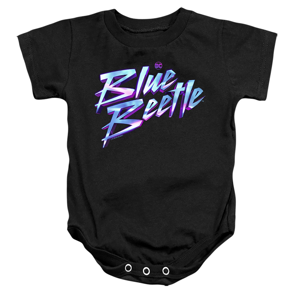 BBTL10000-SS-4 Blue Beetle 2023 Logo Infant Snapsuit, Black - Extra Large - 24 Month