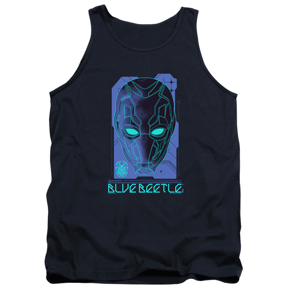 BBTL10003-TK-2 Blue Beetle 2023 Large Mask Adult Tank Top, Navy - Medium