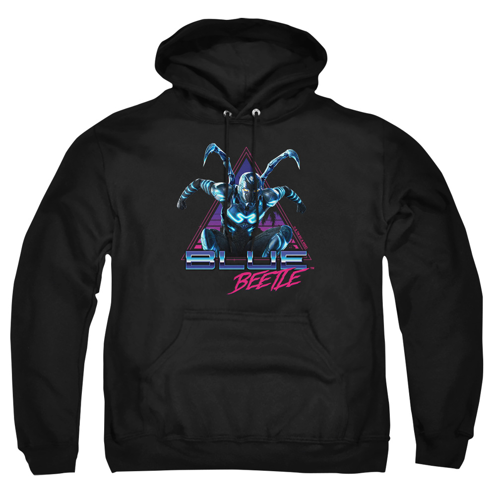 BBTL10008-AFTH-8 Blue Beetle 2023 Leaping Triangle Adult Pullover Hoodie, Black - 5X