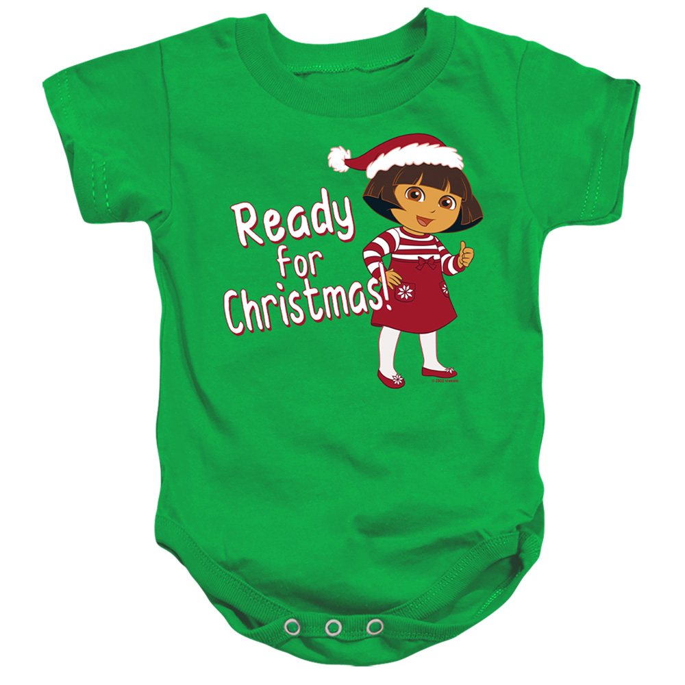 NICK10212-SS-3 Dora The Explorer Dora Ready for The Holidays Infant Snapsuit, Kelly Green - Large - 18 Month