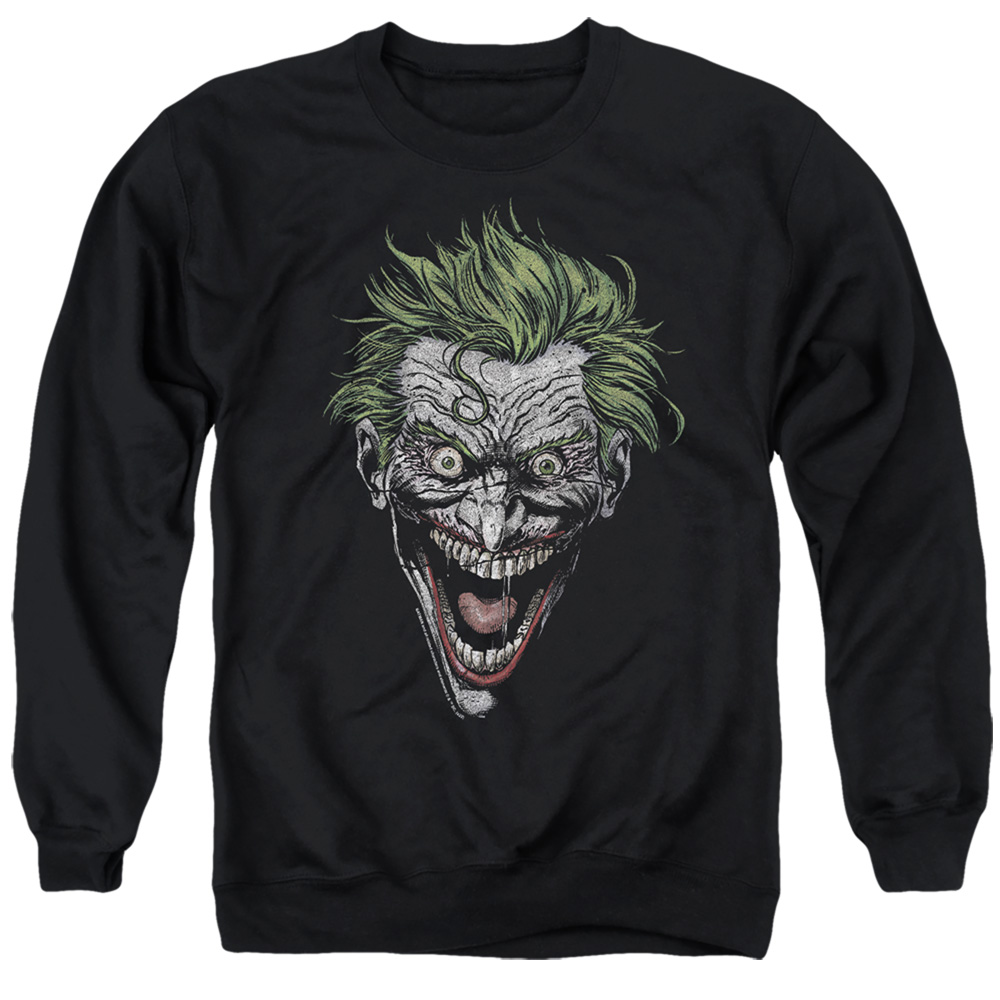 BM3463-AS-2 Batman Joker Adult Crewneck Sweatshirt, Black - Medium
