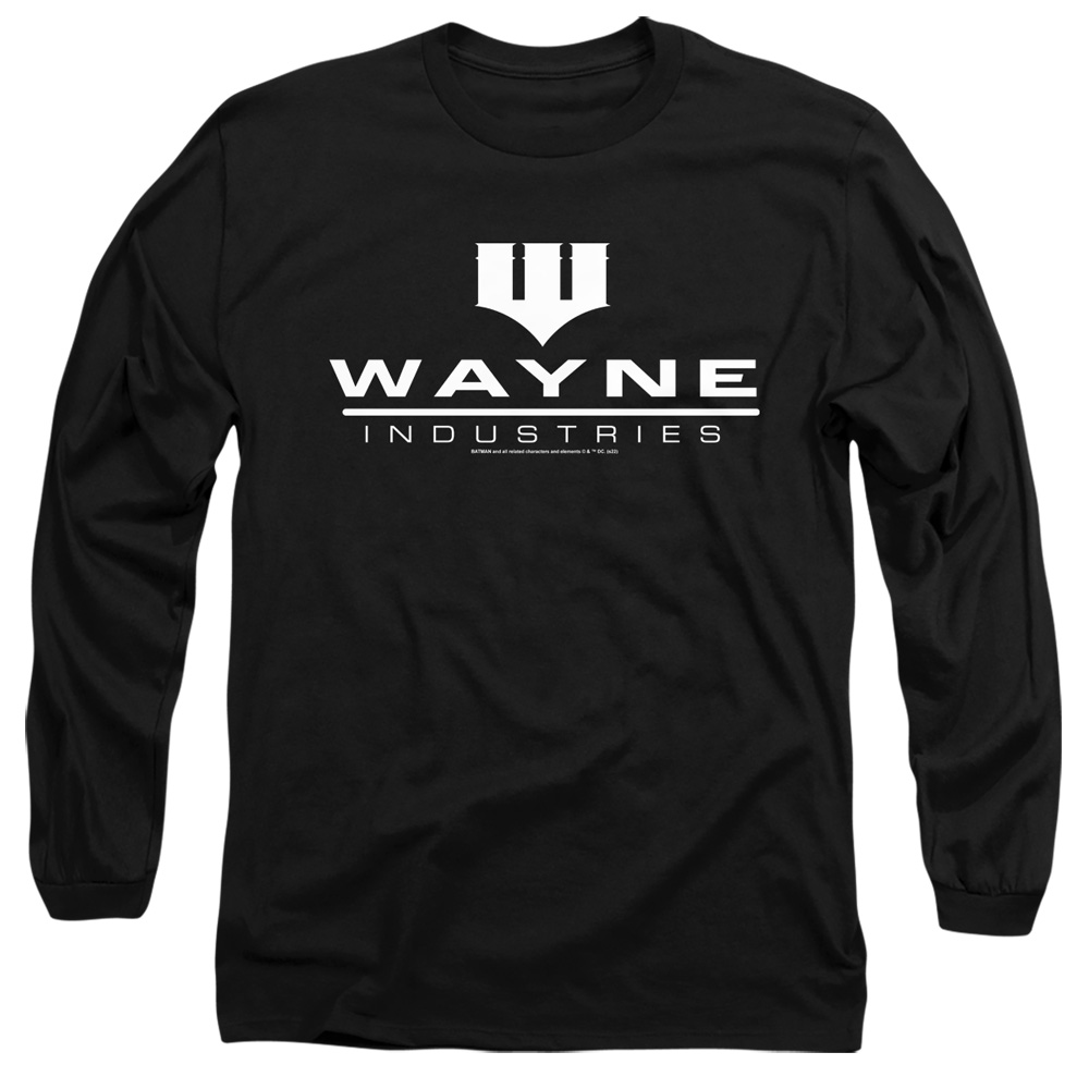 BM3570-AL-2 Batman Wayne Industries Black Adult Long Sleeve T-Shirt, Black - Medium