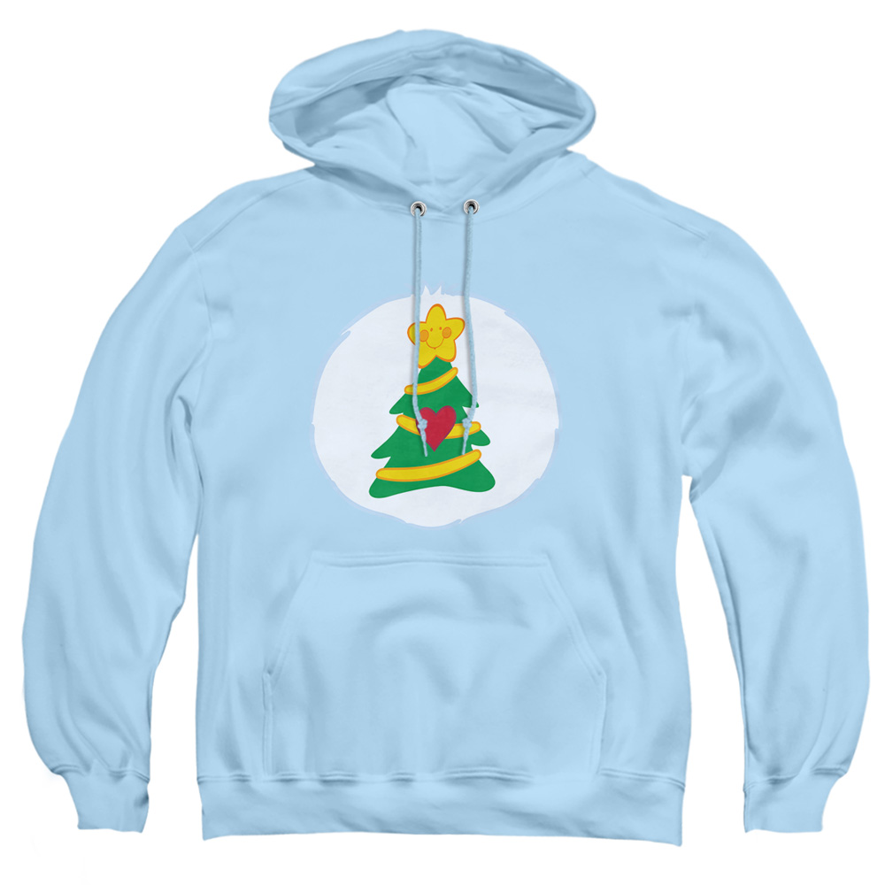 CBR10025-AFTH-2 Care Bears Christmas Wishes Belly Adult Pullover Hoodie, Light Blue - Medium