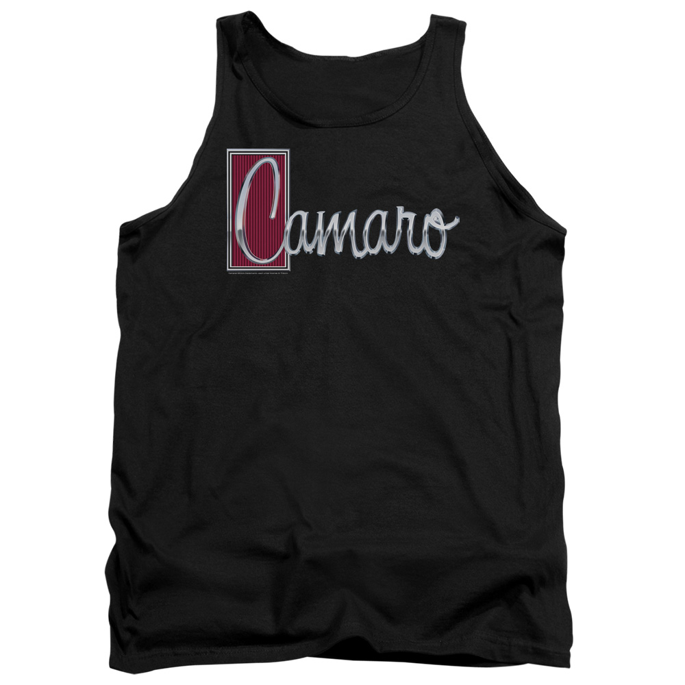 CHV145-TK-1 Chevrolet Chrome Script Adult Tank Top, Black - Small
