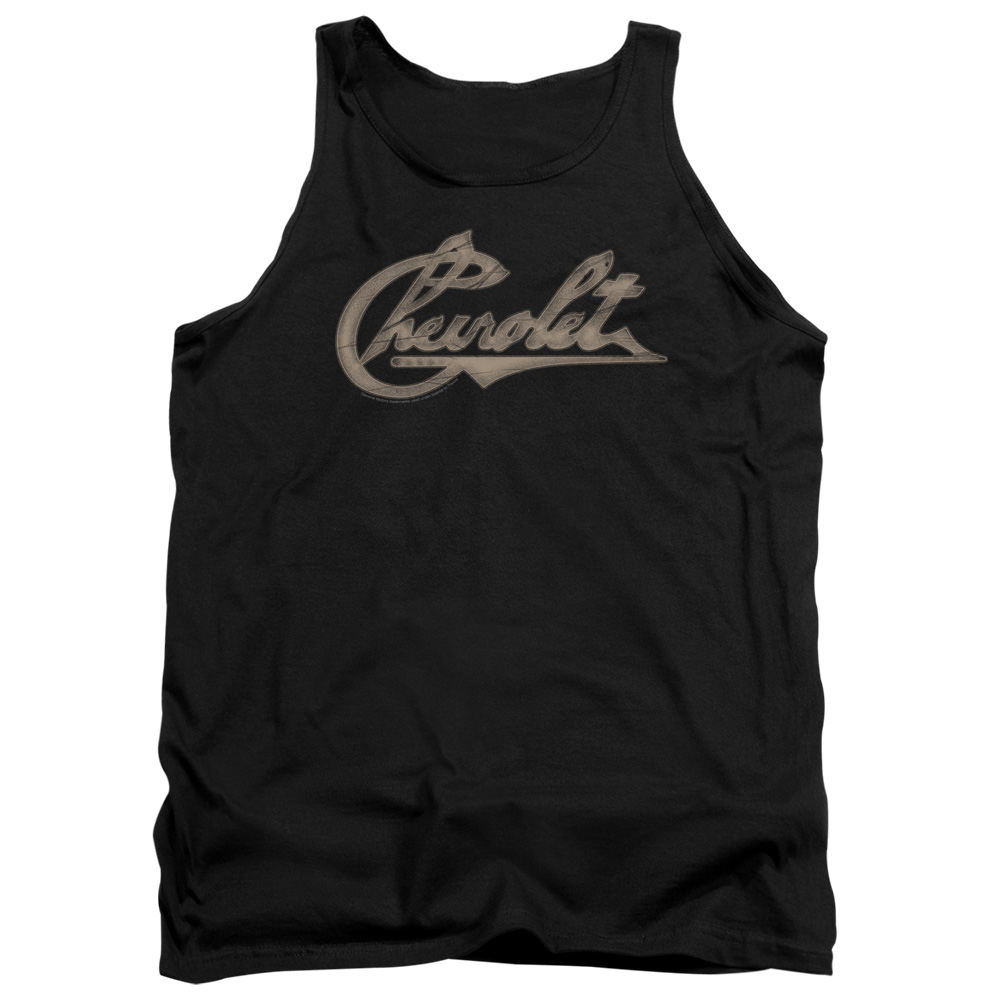 CHV125-TK-2 Chevrolet Chevy Script Adult Tank Top, Black - Medium