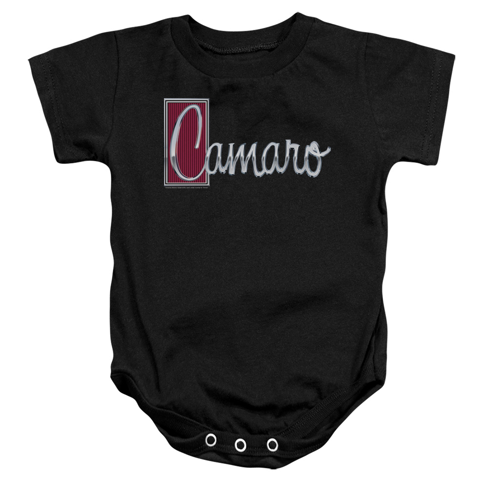 CHV145-SS-4 Chevrolet Chrome Script Infant Snapsuit, Black - Extra Large - 24 Month